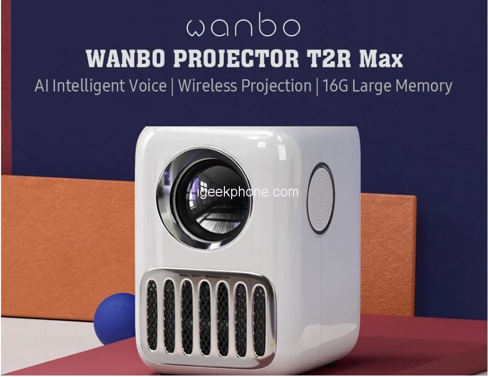 Wanbo T2R MAX Projector 1080P Mini LED Portable in 179.45euro @Cafago Flash Sale