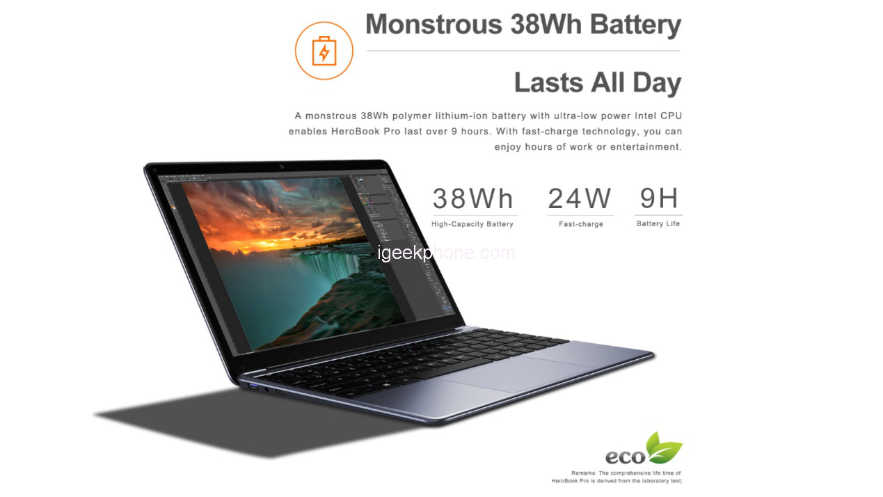 Chuwi HeroBook Pro Upgraded To Up to 8 Hours Of Battery Life 