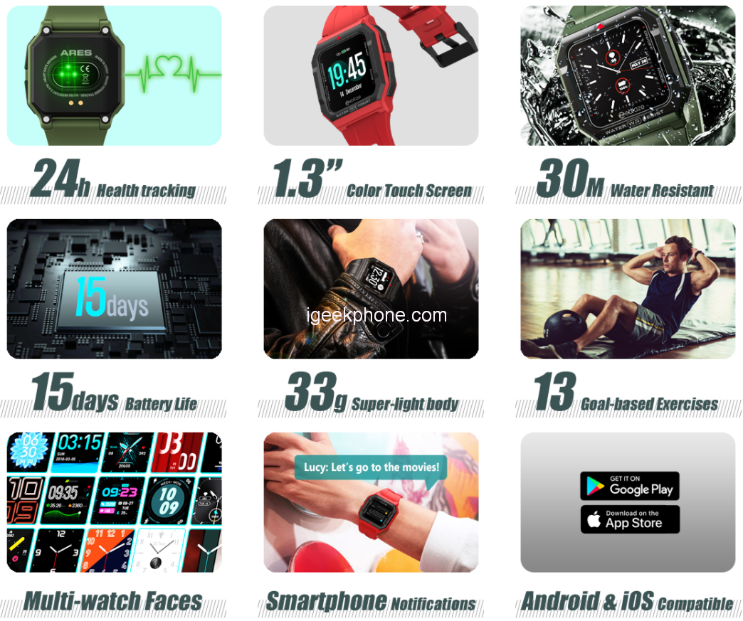 Zeblaze Ares 1.3-Inch IPS Screen Smart Watch Retro Ultra-Light Watch in 21.92euro @Cafago Sale