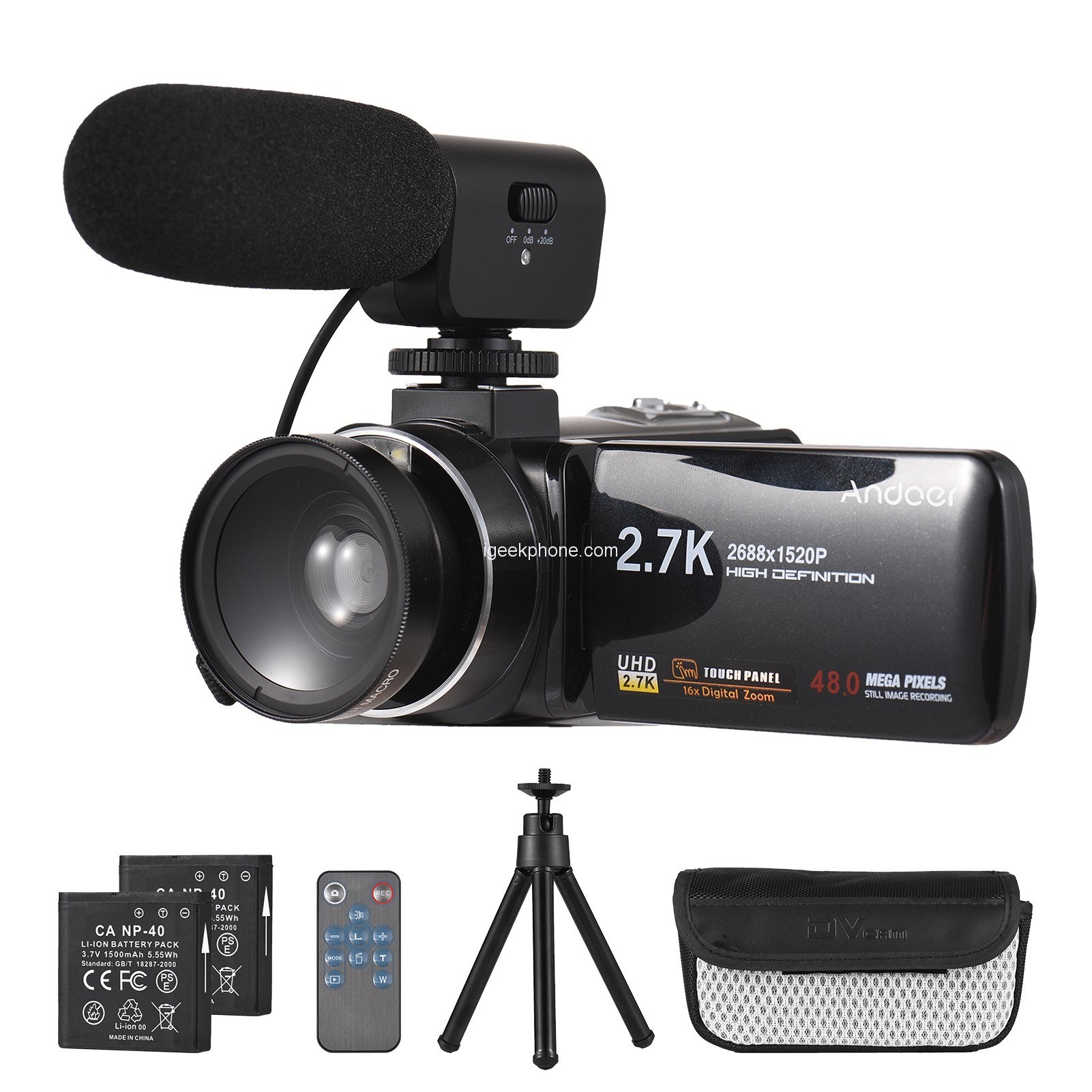 Andoer 2.7K Digital Video Camera Accessories
