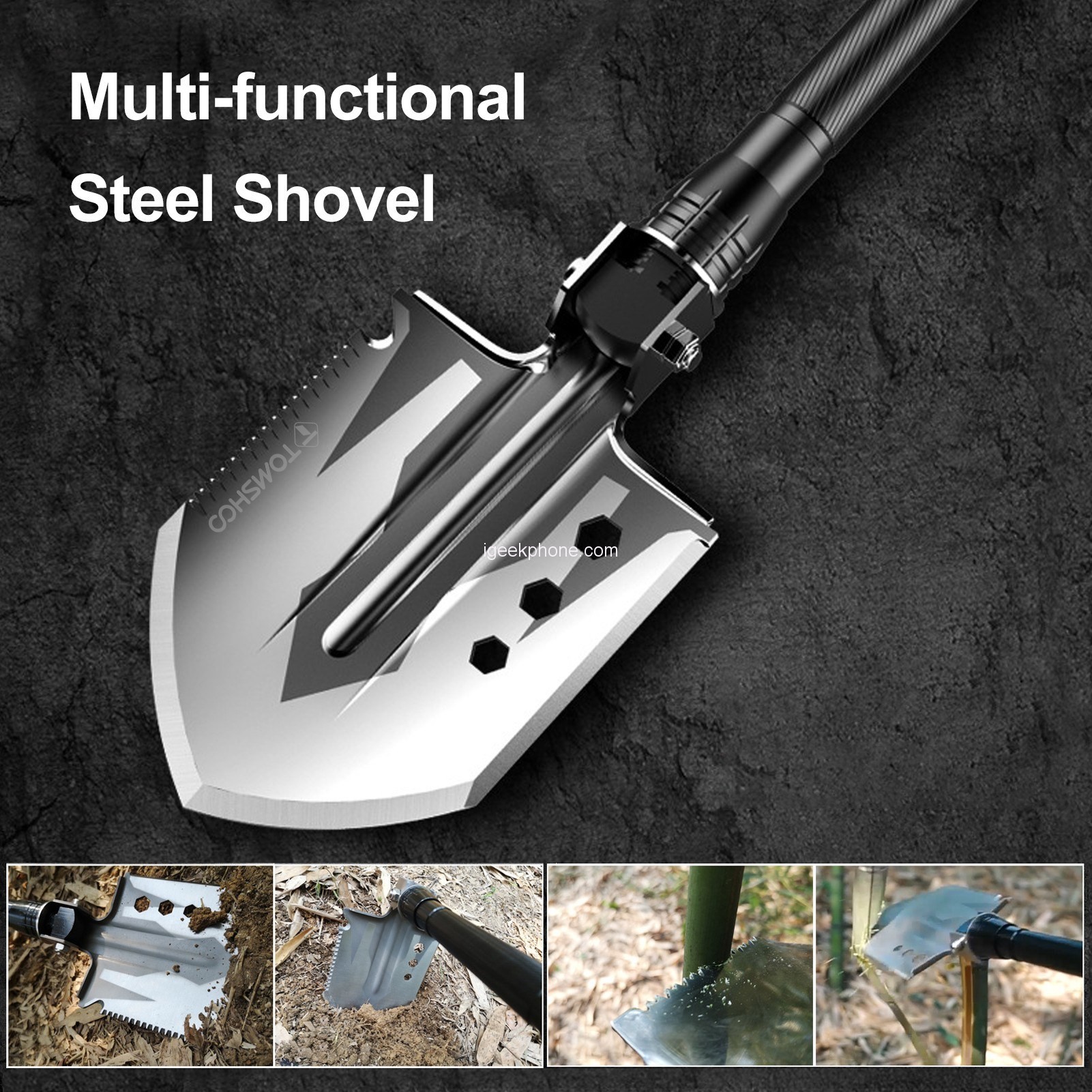 TOMSHOO Folding Camping Shovel Features