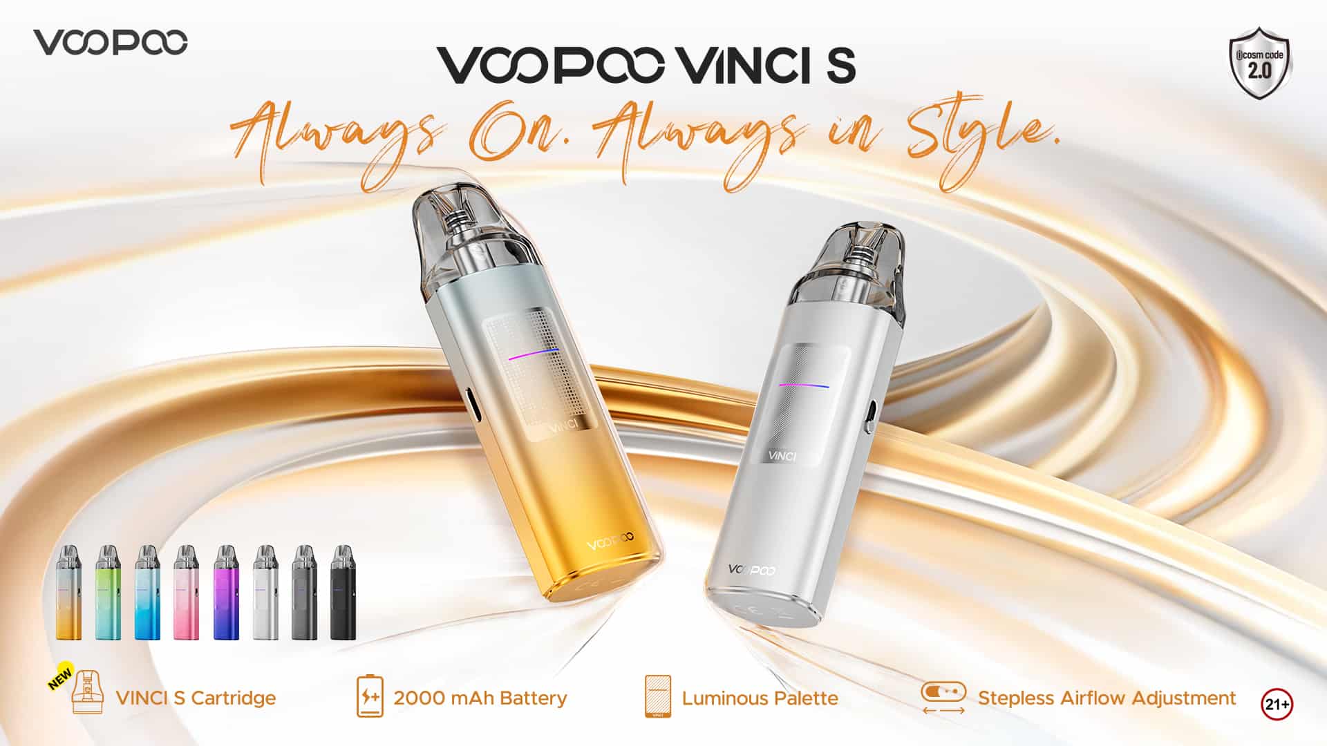 VOOPOO VINCI S Is Here: 2000 mAh Power, 40 W Performance, Breathtaking Aesthetics