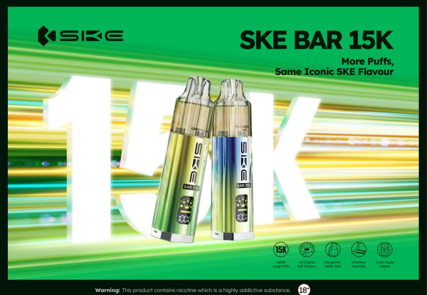 SKE BAR 15K Disposable Vape-More Puffs, Same Iconic SKE Flavour