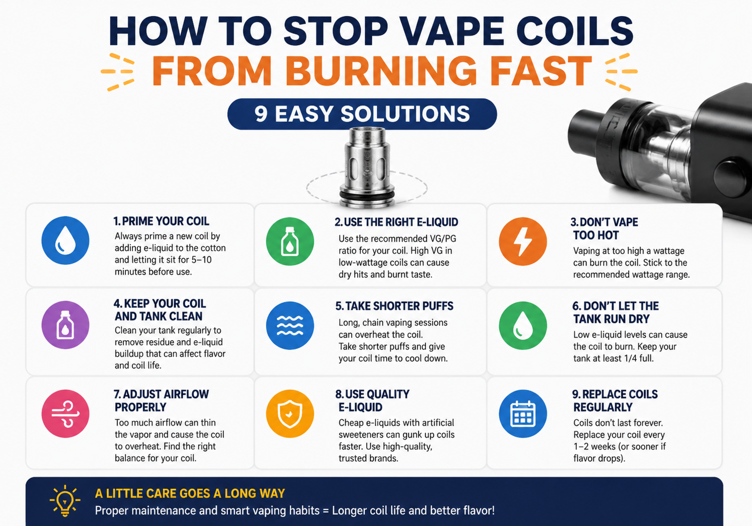 How to Stop Vape Coils from Burning Fast: 9 Easy Solutions