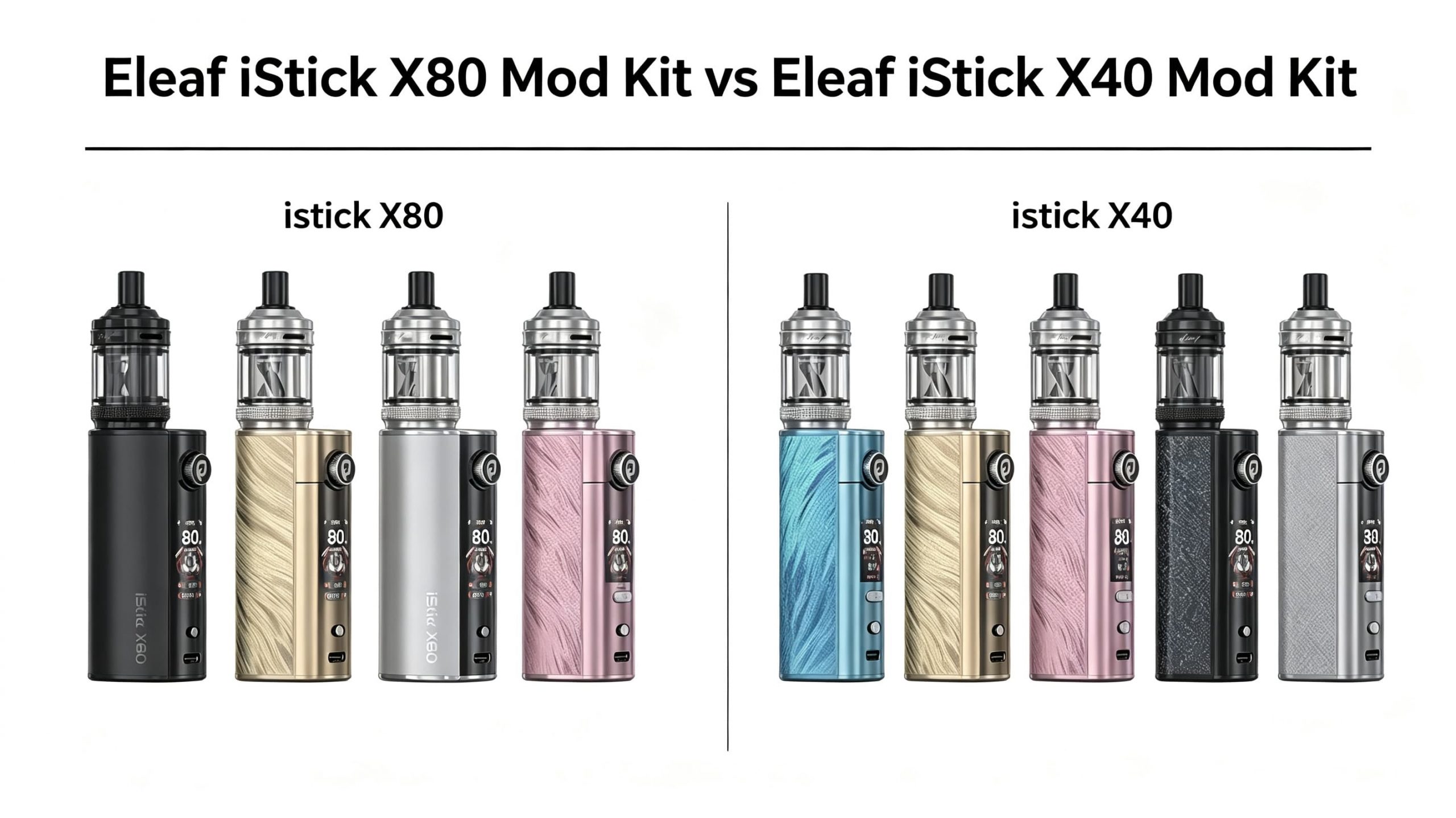 Eleaf iStick X80 Mod Kit vs Eleaf iStick X40 Mod Kit Review: Which GTL X Tank Kit Is Better?