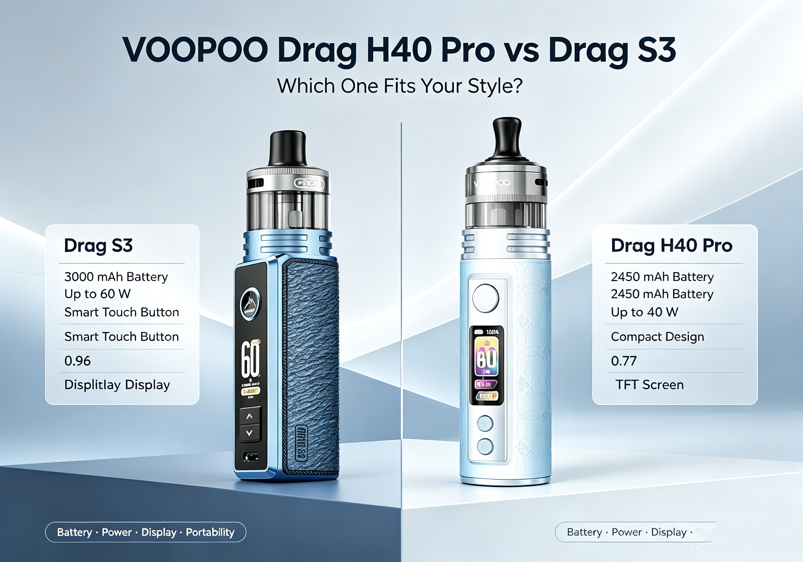 VOOPOO DRAG H40 Pro vs. VOOPOO DRAG S3 Review: Which Pod Mod Is Right for You?