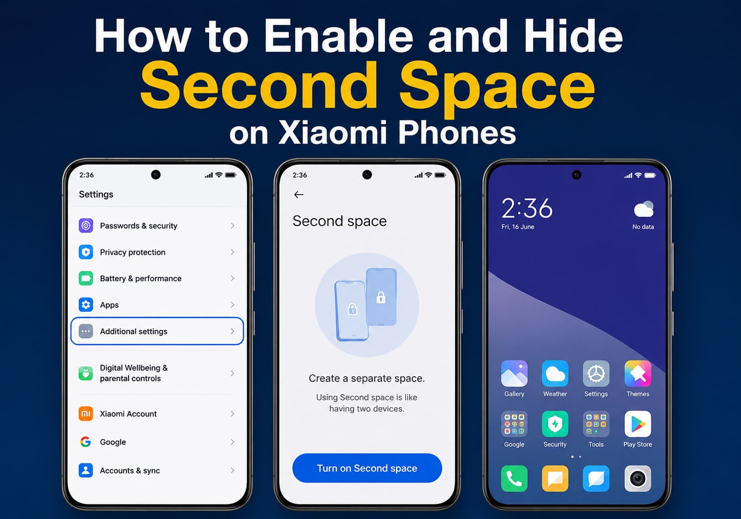 How to Enable and Hide the Second Space Feature on a Xiaomi Phone?