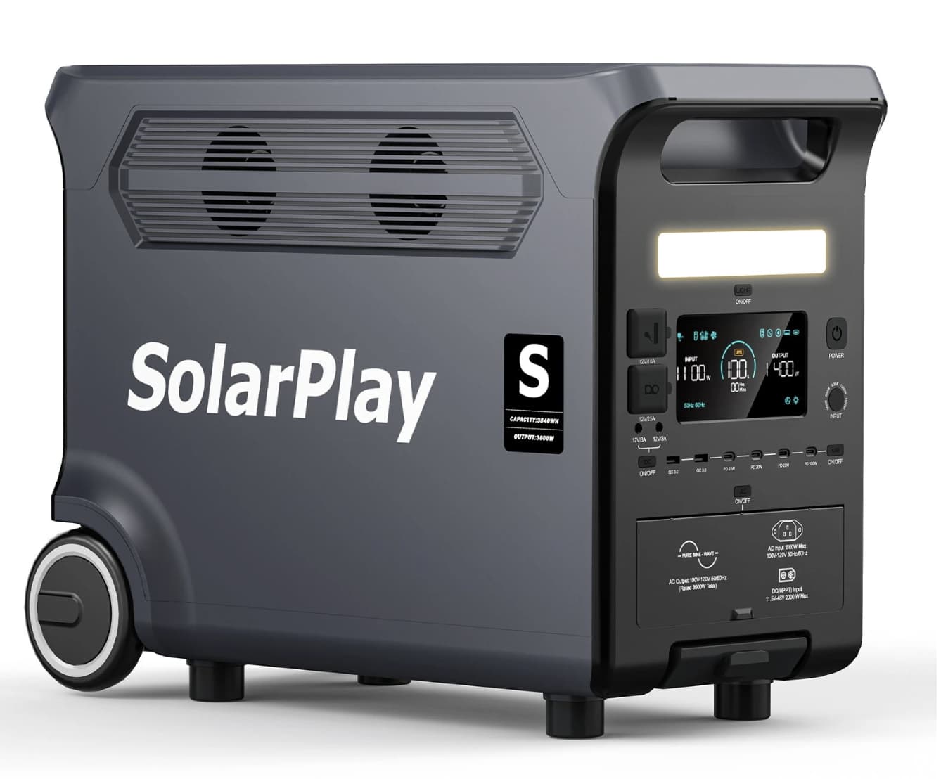 SolarPlay Q3600 Brings 3840Wh Capacity and 3600W Output to Portable Backup Power
