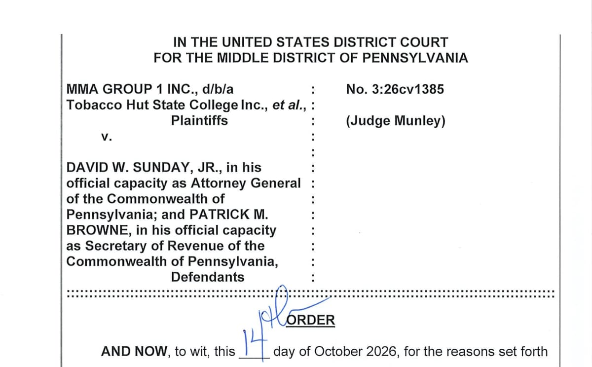 Pennsylvania Court Upholds E-Cigarette Product Directory Law as Enforcement Begins