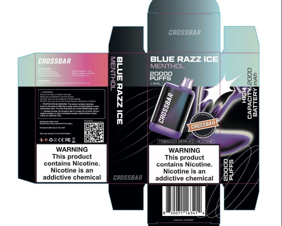 Four CrossBar 20K Vape Models Appear on Pennsylvania’s ENDS Directory With 13mL Capacity